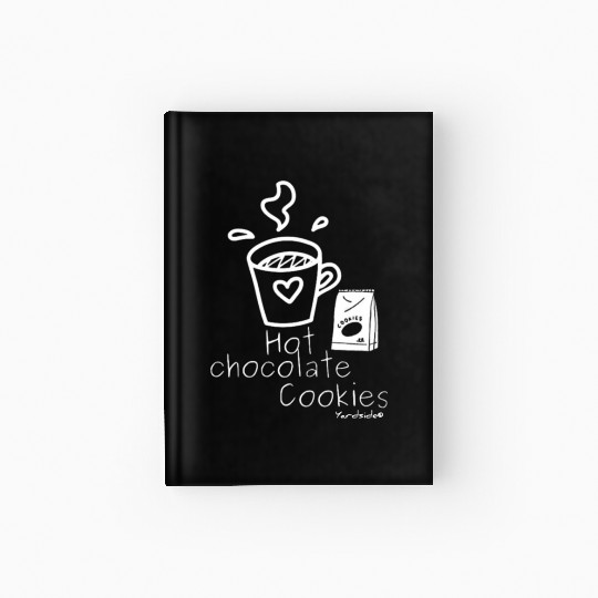 Hot chocolate cookies Yardside font logo white Hardcover Journal