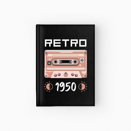 Retro Tape Music Nostalgia Vintage 1950 Hardcover Journal