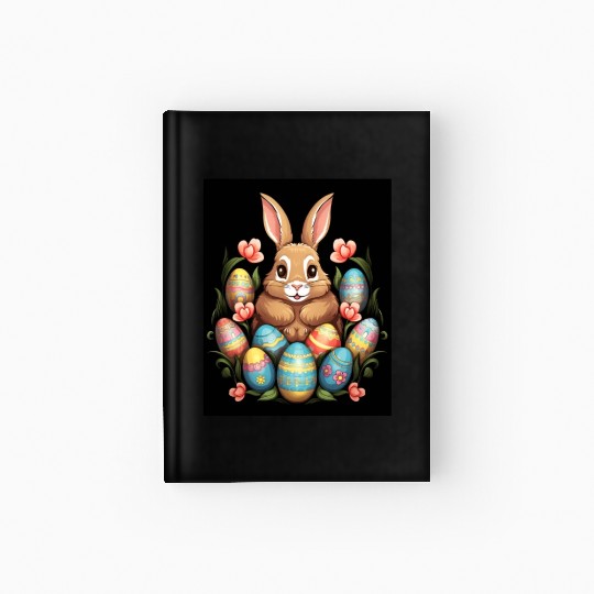 Easter Bunny Rabbit Colorful Eggs Easter Egg Hunt Hardcover Journal