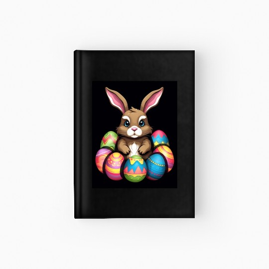 Easter Bunny Rabbit Colorful Eggs Easter Egg Hunt Hardcover Journal