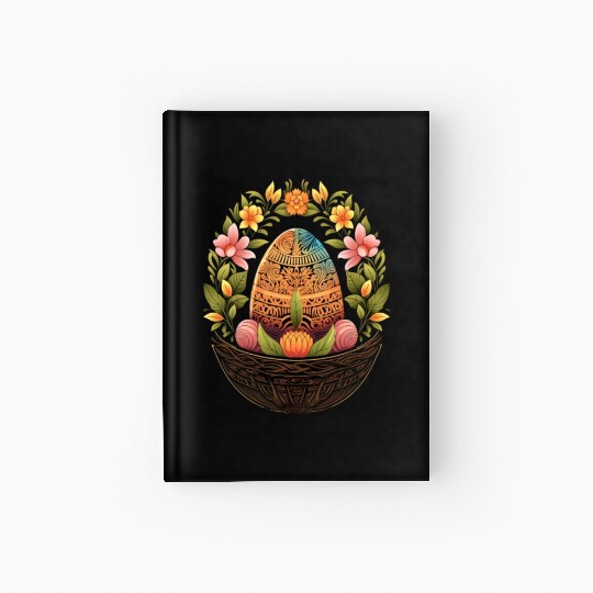 Easter Day Easter Egg Basket Mandala Art Egg Hunt Hardcover Journal