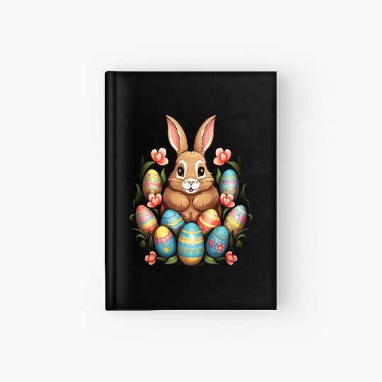 Easter Bunny Rabbit Colorful Eggs Easter Egg Hunt Hardcover Journal