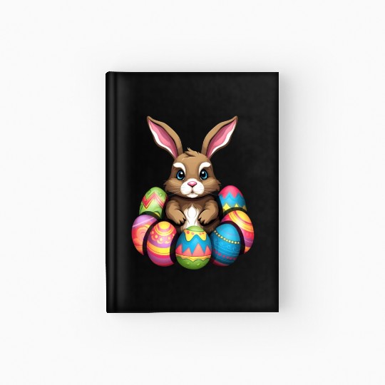 Easter Bunny Rabbit Colorful Eggs Easter Egg Hunt Hardcover Journal