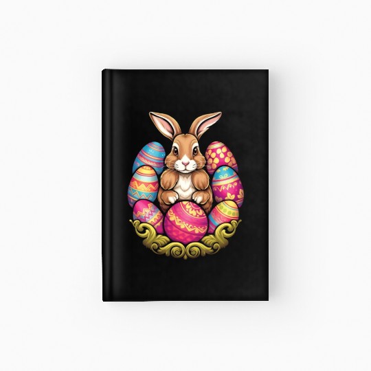 Easter Bunny Rabbit Colorful Eggs Easter Egg Hunt Hardcover Journal