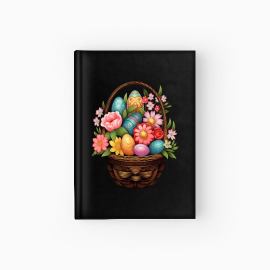 Easter Day Easter Egg Basket Spring Flowers Hardcover Journal