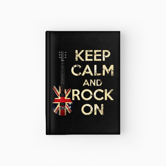 Keep Calm and Rock On Union Jack Guitar Hardcover Journal