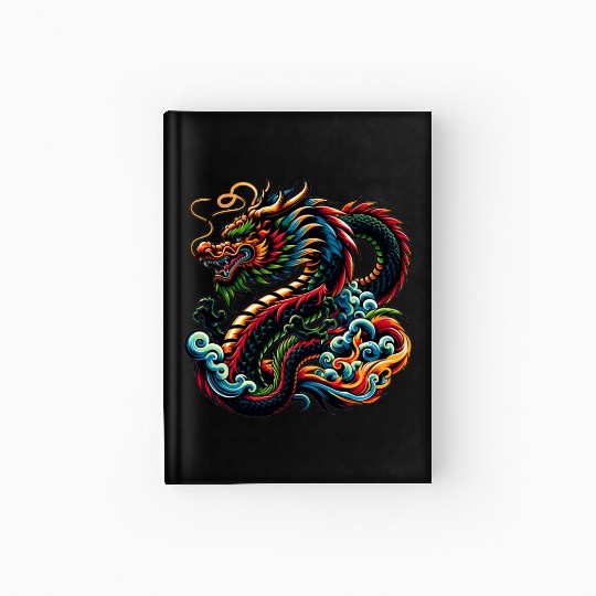 Colorful Chinese Dragon Artistic Design Hardcover Journal