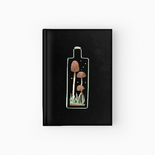 Mushroom and Firefly Terrarium Hardcover Journal