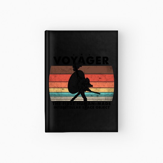 Voyager 1977 Retro Space Probe Mission Hardcover Journal