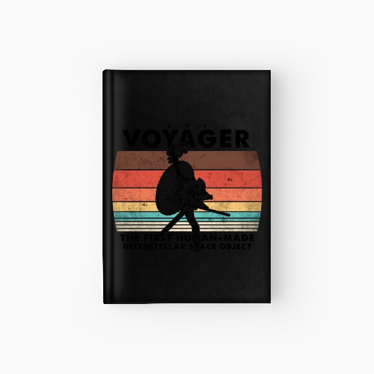 Voyager 1977 Retro Space Probe Mission Hardcover Journal