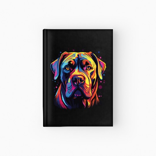 Watercolor Colorful Cane Corso Hardcover Journal
