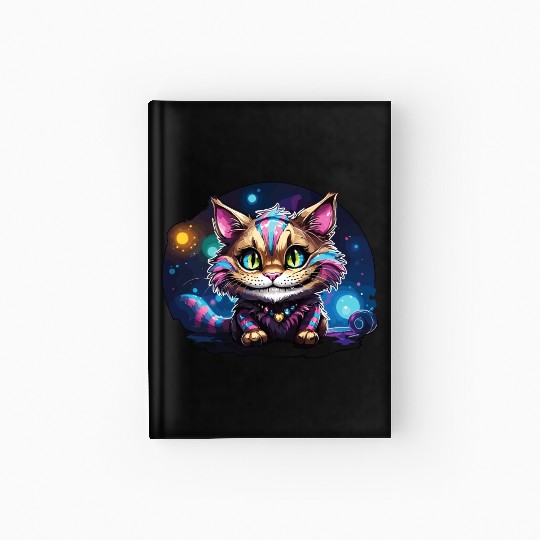 Fantasy Cheshire Cat Smile, Alice in Wonderland Hardcover Journal