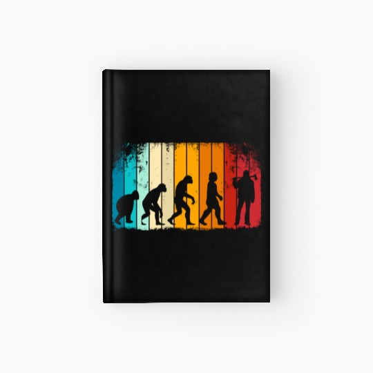 Retro Lumberjack Evolution - From Monkey to Human Hardcover Journal