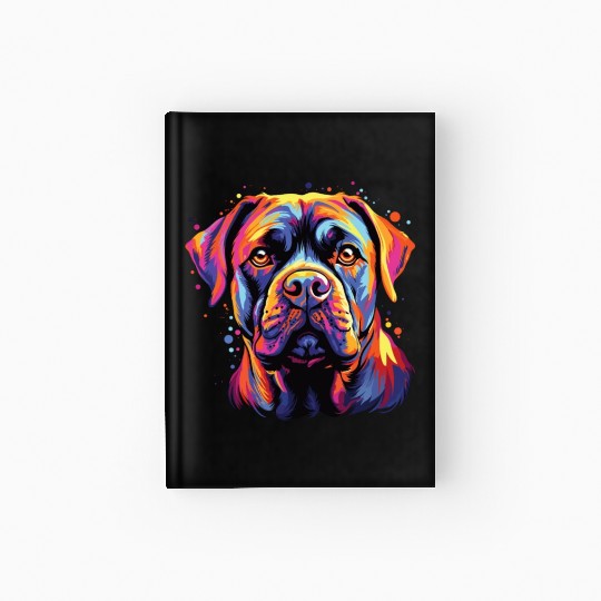 Watercolor Colorful Cane Corso Hardcover Journal