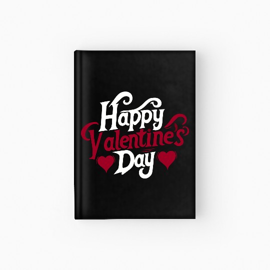 Typography Hardcover Journal Design Happy Valentine s Day