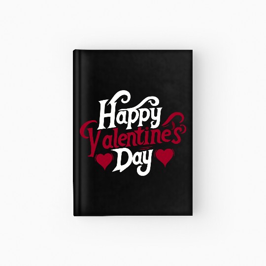 Typography Hardcover Journal Design Happy Valentine s Day