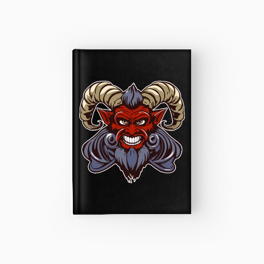 krampus devil head Hardcover Journal