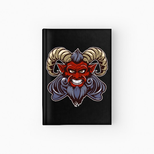 krampus devil head Hardcover Journal