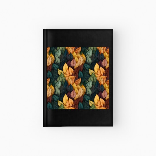 Colorful Fall Leaves Pattern Hardcover Journal