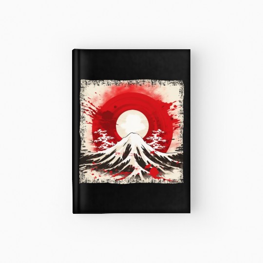 Kyoto Mountains: Flag, Volcano, and Blood Moon Hardcover Journal