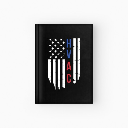 HVAC Technician US American Flag HVAC Mechanic Hardcover Journal