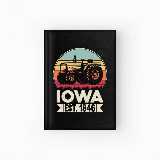 Iowa Vintage Tractor Farmer Gifts Hardcover Journal