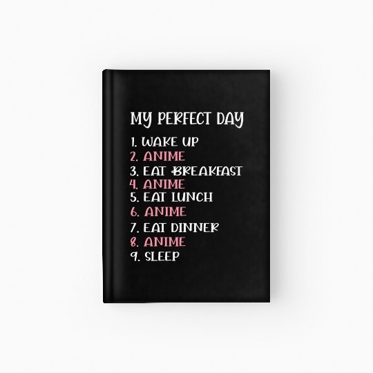 wakeup anime breakfast repeat Hardcover Journal