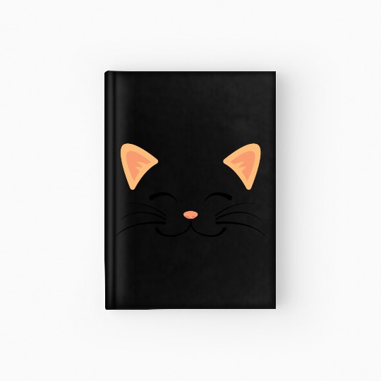 Floating Cat Face Hardcover Journal