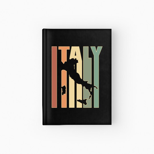Italy Vintage Card Gift For Italians Hardcover Journal