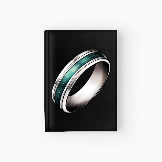 Silver Ring With Green Inlay Jewelry Hardcover Journal