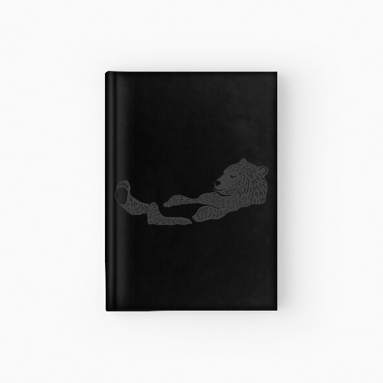 bathing grey bear Hardcover Journal