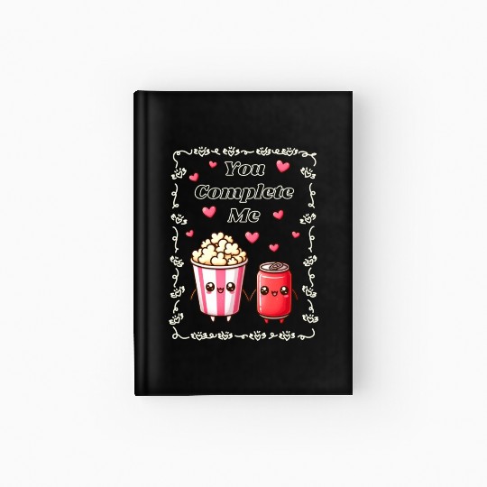 You Complete Me a cute kawaii-style popcorn cola Hardcover Journal