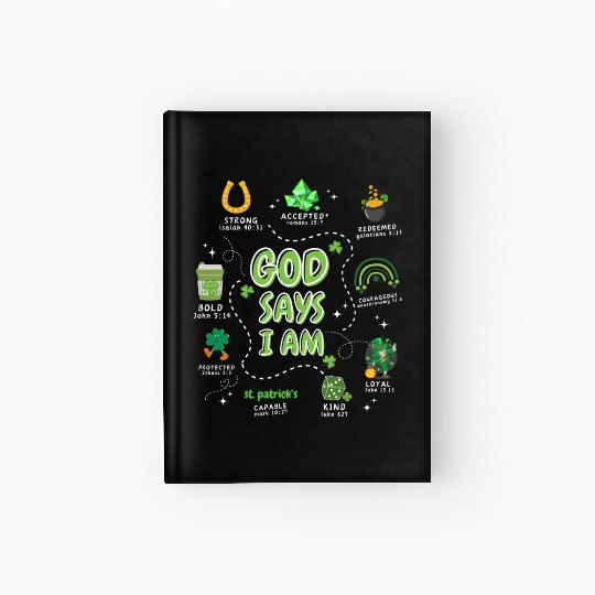 God says i am St. Patricks Day Hardcover Journal