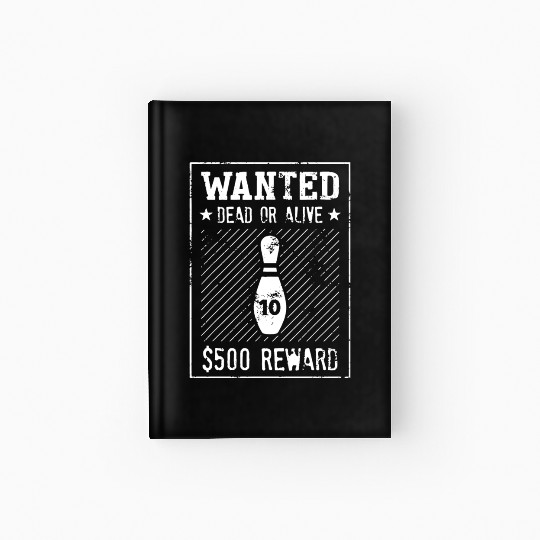 Bowling Poster 10 Pin Hardcover Journal For Men Or Women Great