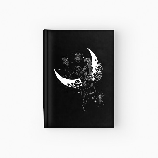 Fairy Fairycore Moon Crescent Moon Hardcover Journal