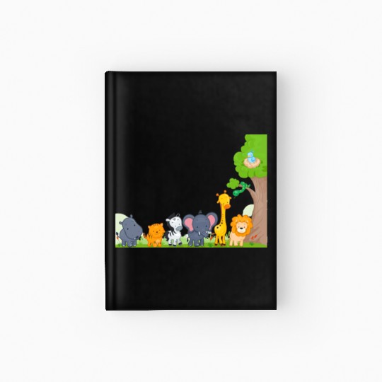 Multi zoo animals lion giraf elephant Hardcover Journal