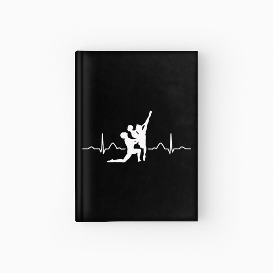 Ballet Dancer Heartbeat EKG Ballerina Hardcover Journal