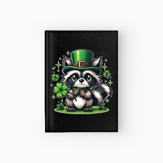 St. Patrick's Day Raccoon Revelry Hardcover Journal