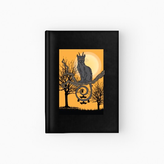 Cat Full Moon Cat Parent Gift Hardcover Journal