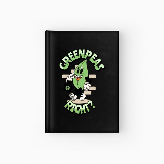 Groovy vegetable greenpeas Hardcover Journal