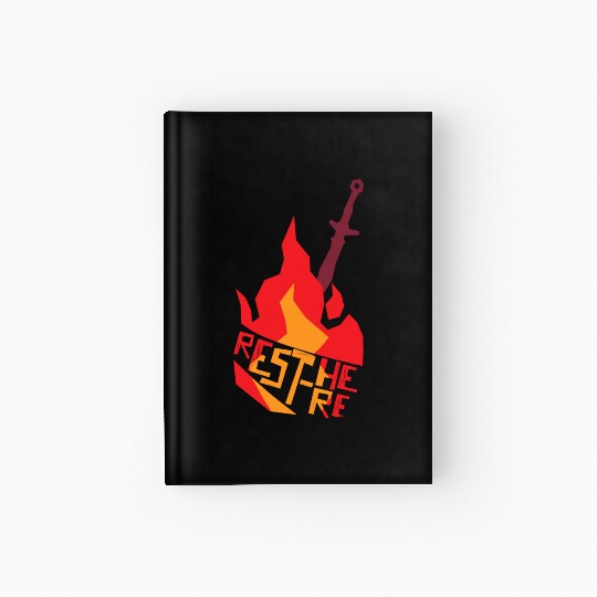 Rest Here Bonfire Gamer Design Hardcover Journal