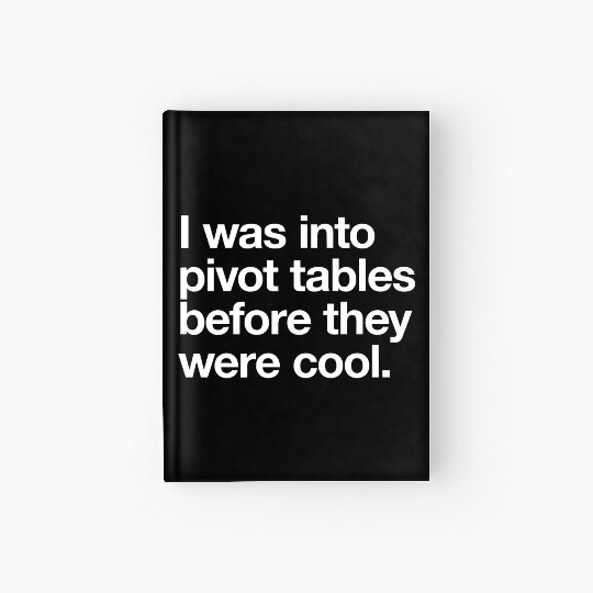 I WAS INTO PIVOT TABLES spreadsheet data excel acc Hardcover Journal