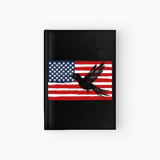 Hummingbird Us Flag Us American Flag Hardcover Journal