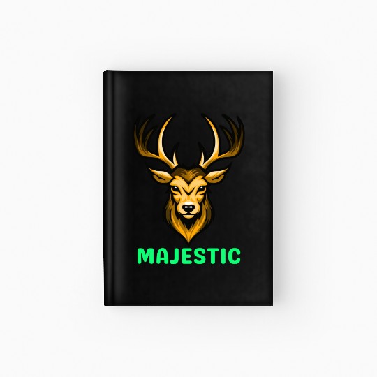 Black and Yellow Illustrative Deer Animal Logo Hardcover Journal