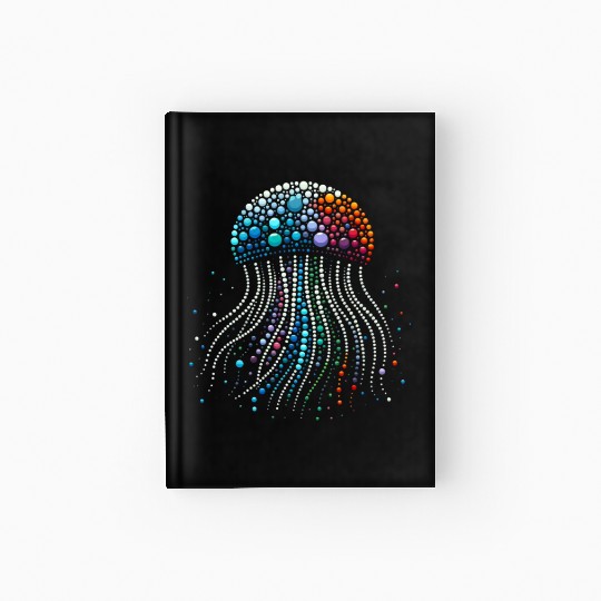 Neon Abyss - Jellyfish Pebble Art Hardcover Journal
