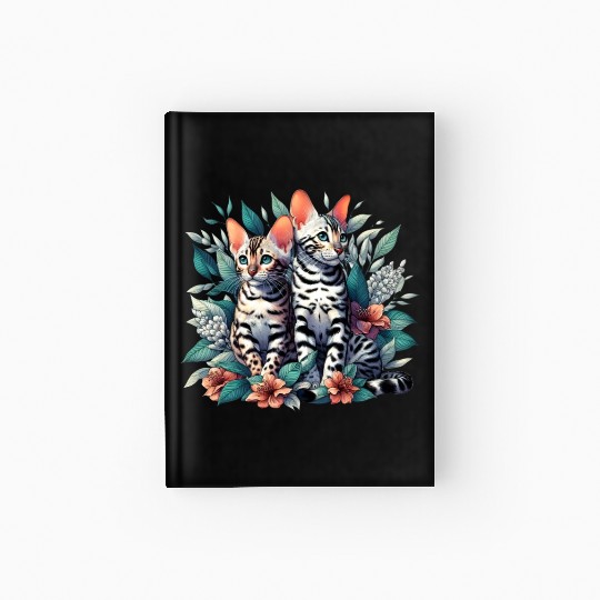 Bengal Kittens Snow Asian Cats Hardcover Journal