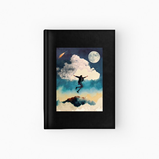 Portrait of Moonlight Dancing Among the Stars Hardcover Journal