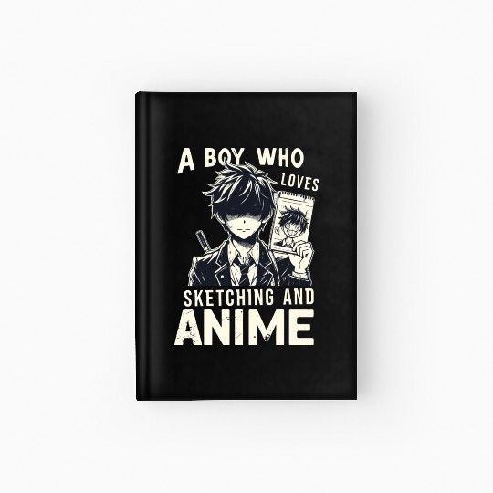 A Boy Who Loves Sketching And Anime Japanese Manga Hardcover Journal