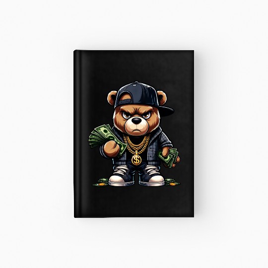 teddy bear with money Hardcover Journal