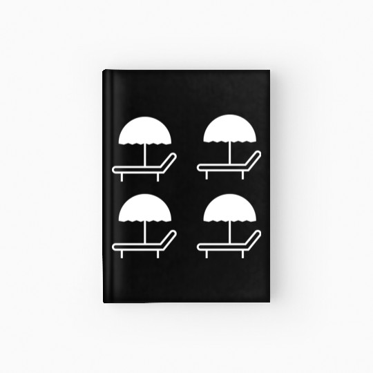 beach umbrella icon Hardcover Journal